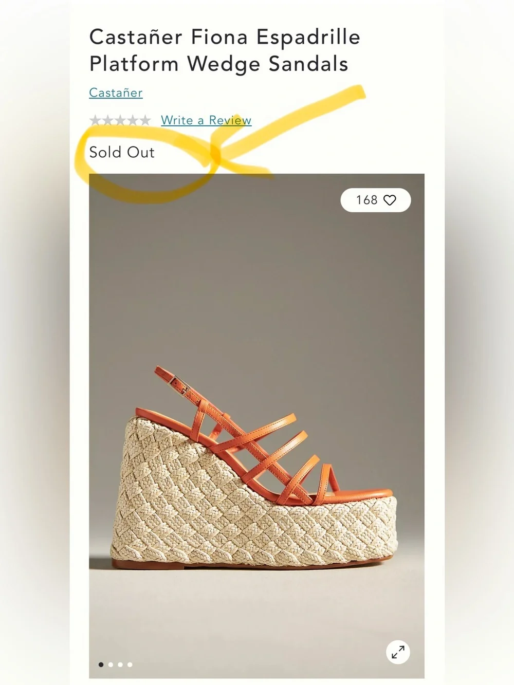 Castaner Orange Strappy Espadrille Wedge Sandals